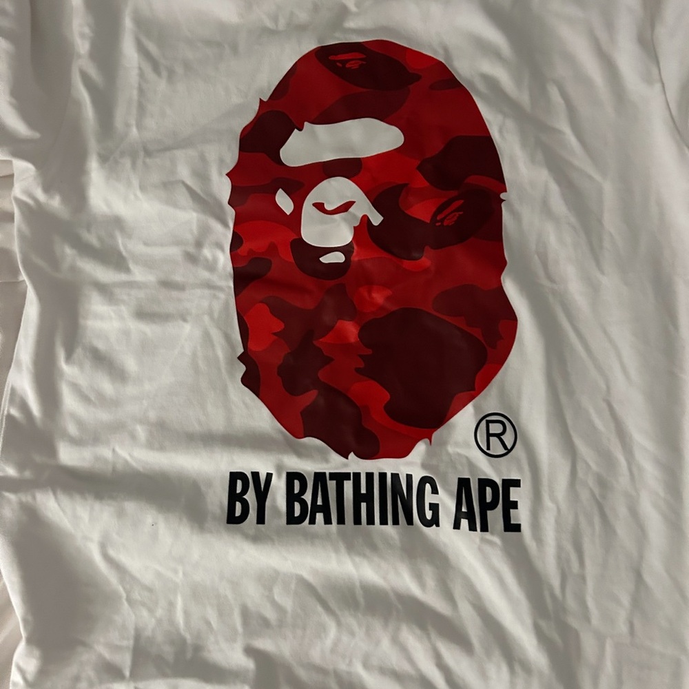 Bape Red and White Bath Towel